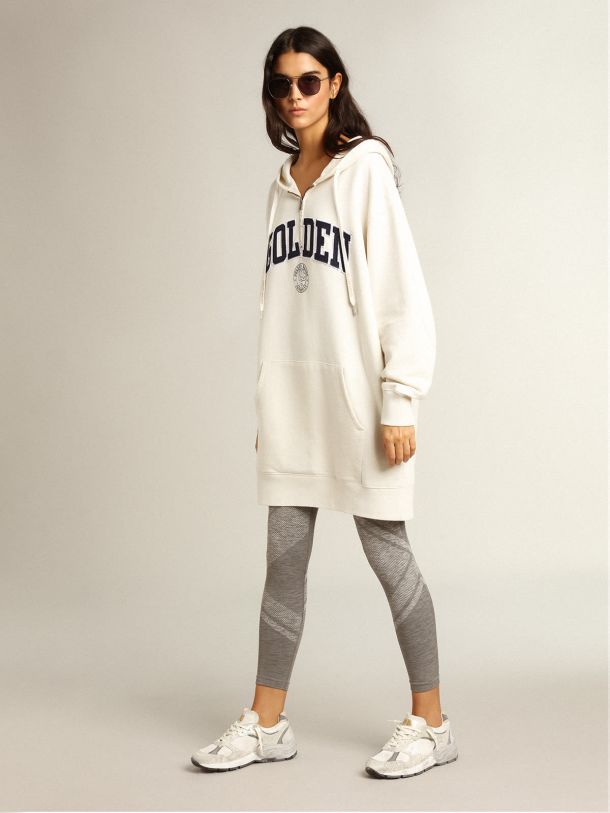 White oversized hoodie on sale dress